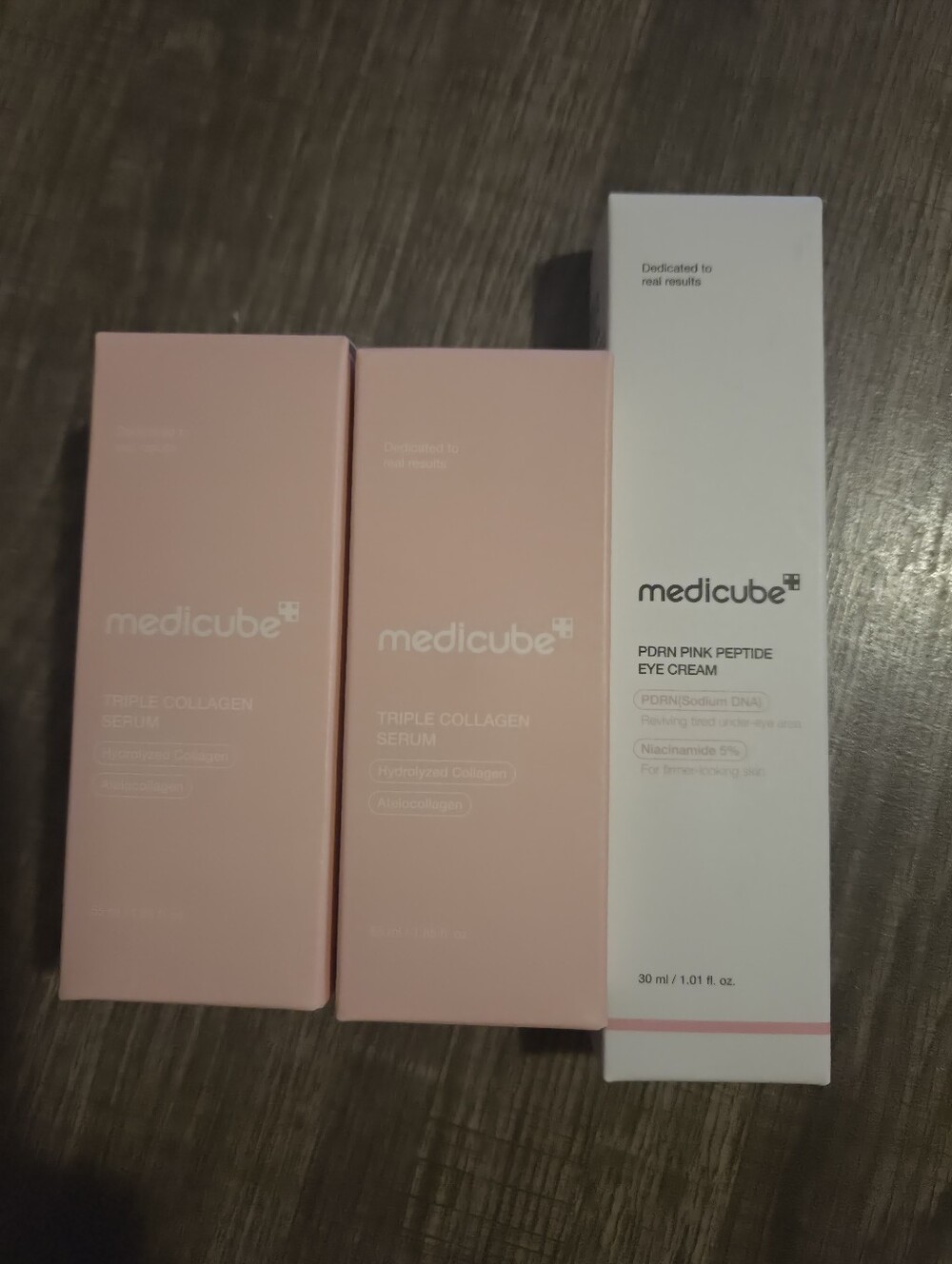 Medicube 2 New Pink Triple Collagen Serum & 1 PDRN Pink Peptide Eye Cream - Pink
